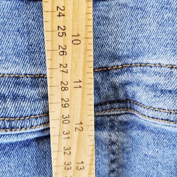 Ava & Viv Shorts Womens 14W Blue Denim Shortalls Overalls Jorts - Picture 4 of 10